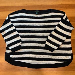 Lauren Ralph Lauren Black & White Sweater Size XL